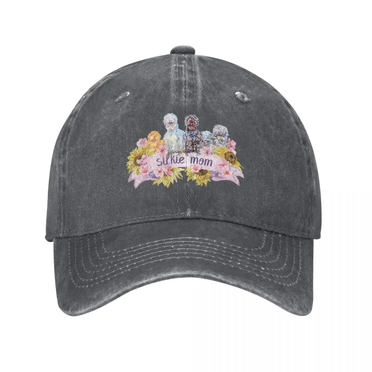 

Silkie Chicken Mom - Sunflowers and Spring Blossoms Baseball Cap hard hat Golf Men's Caps Women's