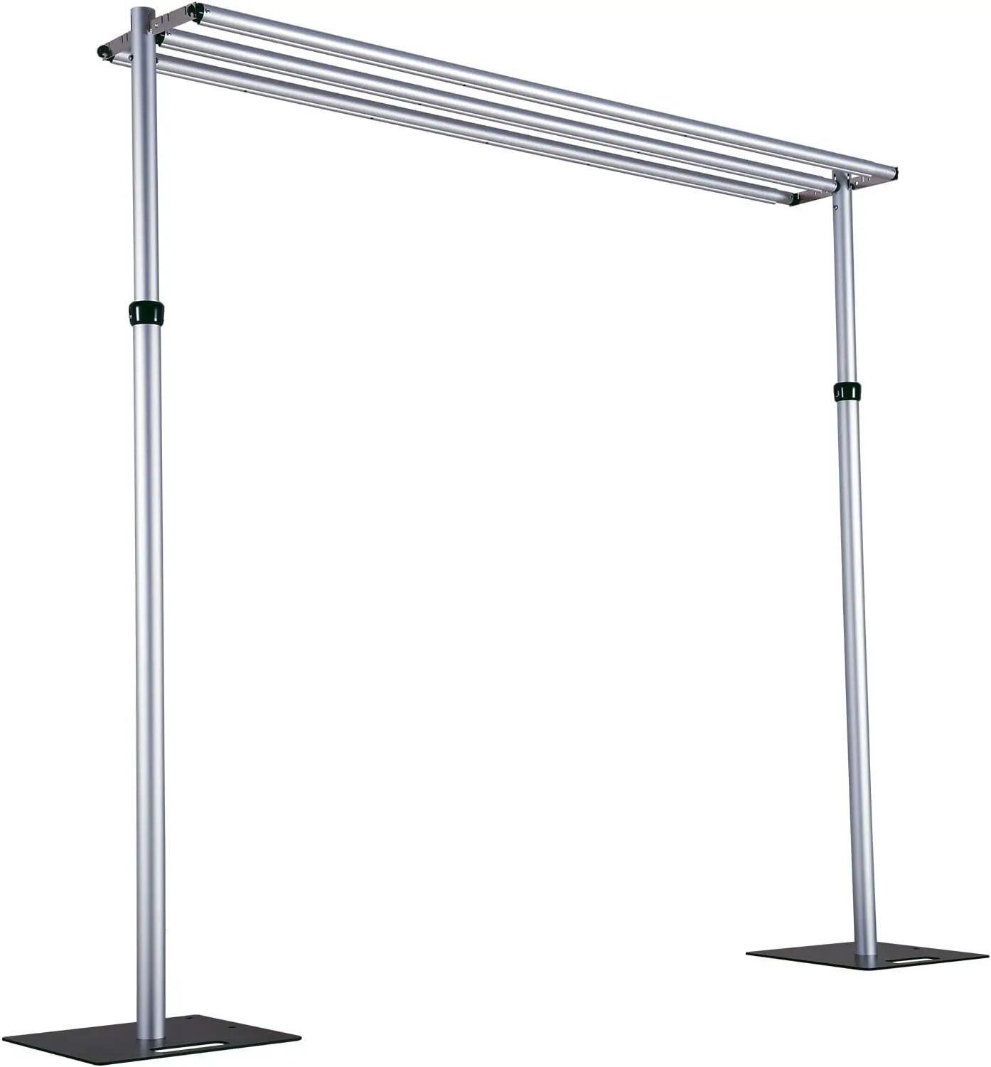 

Pipe and Drape Stand, Heavy Duty 10x10ft Three Crossbar Backdrop Stand Kit, Adjustable Metal Frame