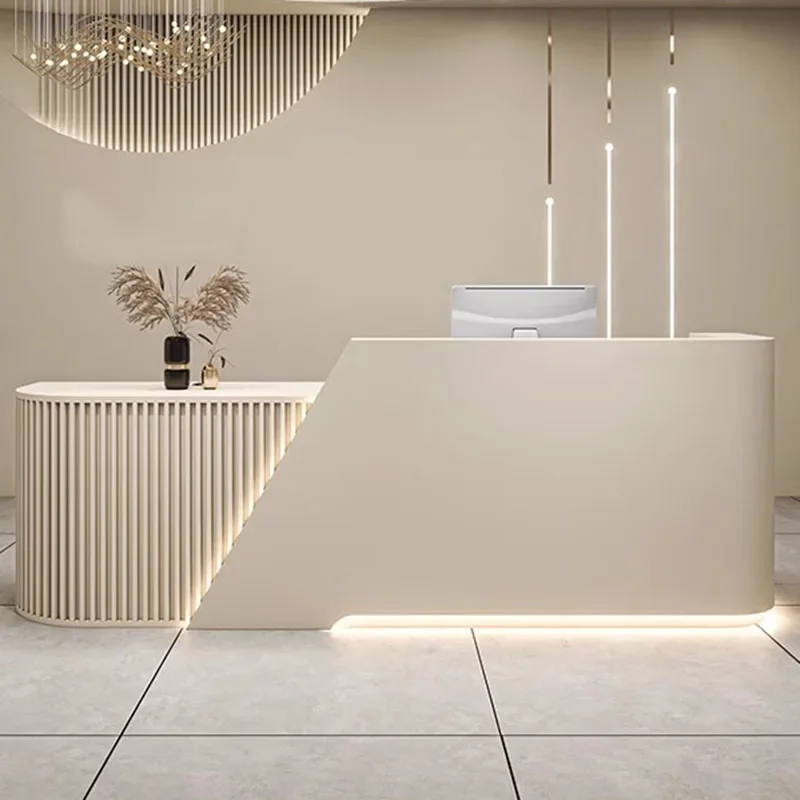 

White Pulpit Cash Counter Desk Restaurant Tables Modern Office Laudry Cabinet Pulpitos Shop Counter Bar Mobile Bureau Furniture
