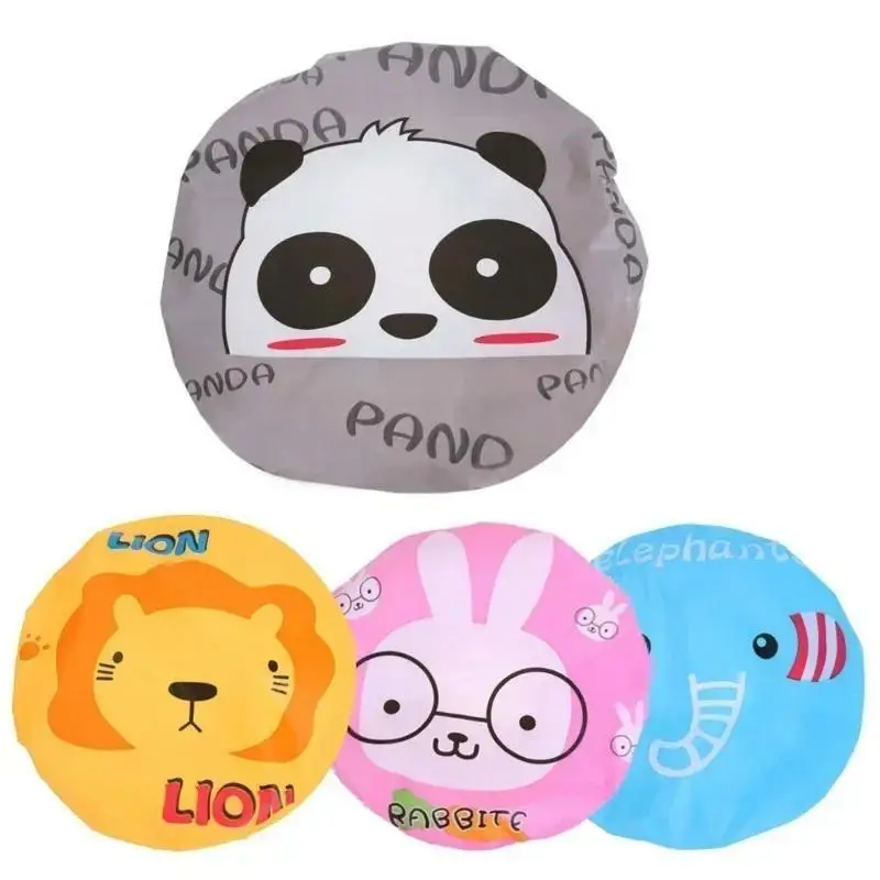 4Pcs/lot Random Style Lovely Cartoon Women Shower Caps Colorful Bath Shower Hair Cover Adults Waterproof Bathing Cap Animal