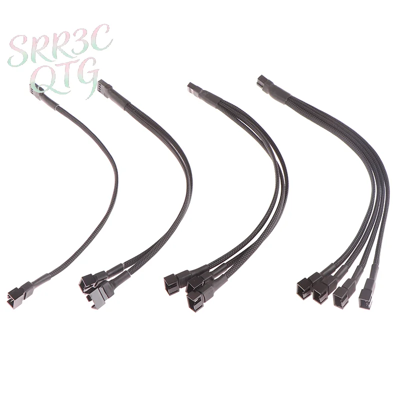 1Pc Fan Splitter Cable 4pin Adapter Cable 1 to 1 2 3 4 Computer CPU Fan Splitter PC Fan Extension Power  Accessories