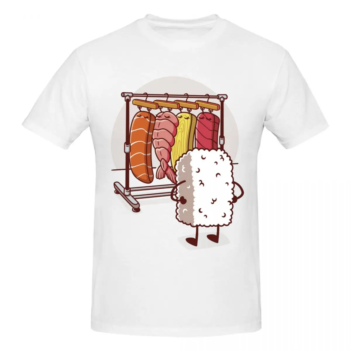 Men Sushi Wardrobe Trending T Shirt Vintage O-neck Cotton T Shirt Homme