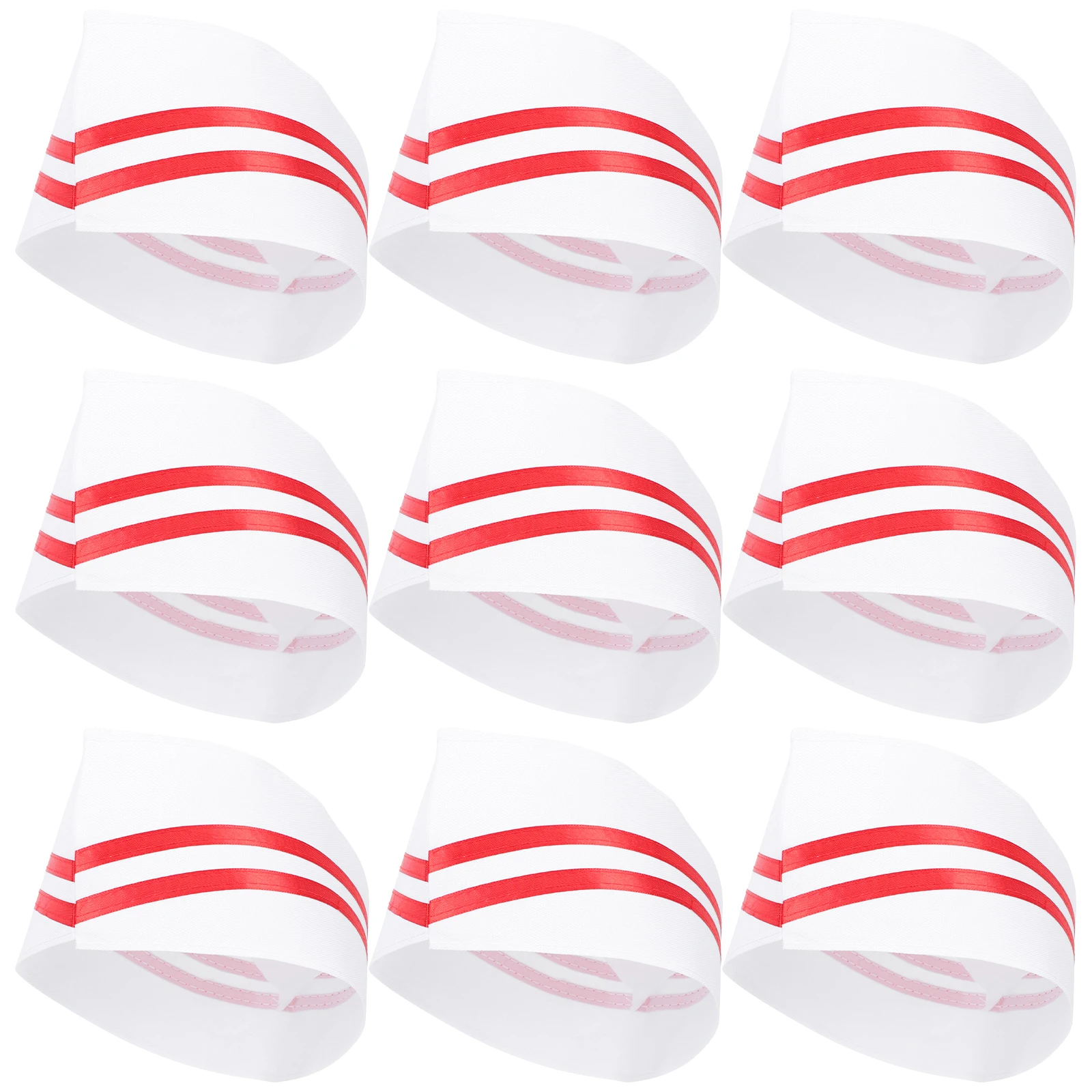 

9pcs Unisex Elastic Chef Hat Tall Cloth Kitchen Hat for Chef Hats For Women Women Restaurant BBQ Uniform Cap