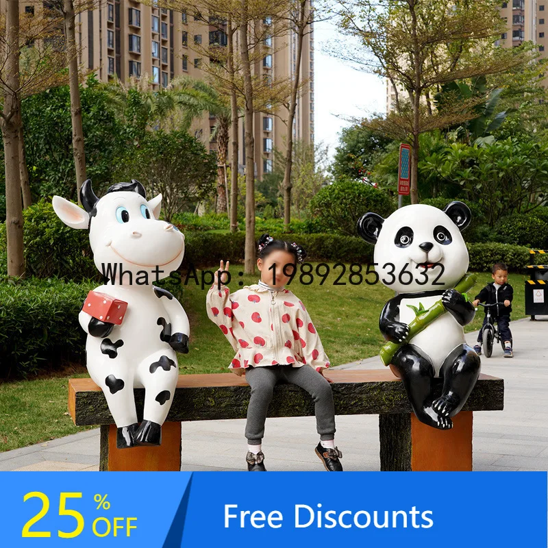 XL Cartoon Leisure Animal Fiberglass Seat Garden Landscape Decoration Small Large Mall Walking Street Creative Bench