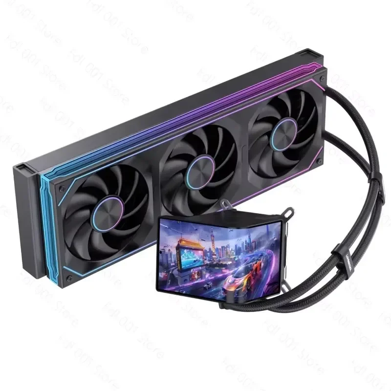 for AMD Desktop PC 360mm AIO Liquid Cooler with 6.67 Inch Video Display Screen ARGB Fans High Performance Cooling System