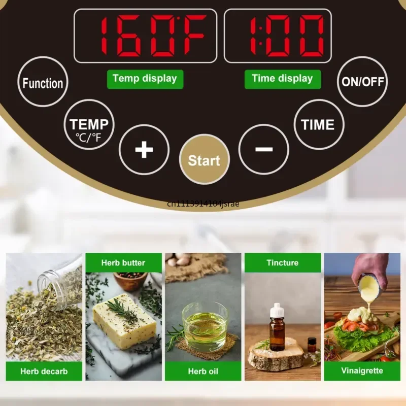 1.3L 5in1 Herb Infusion & Decarboxylation Machine, Multi-functional Butter Maker for Botanical Oil,Tincture and Honey Production