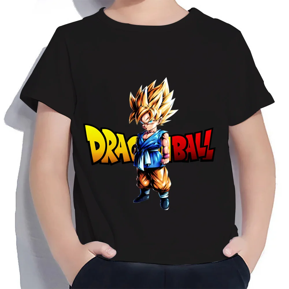 Kaus anak-anak 2024 baju anak-anak Dragon Ball Goku Vegeta baju anak laki-laki Fashion kaus untuk anak laki-laki atasan tren Anime High Street