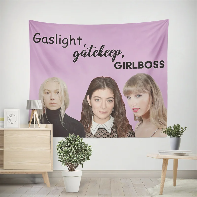 Gaslight Gatekeep Girlboss Gaslight Gatekeep Girlboss Tapestry Wall Hanging for Bedroom Living Room College Dorm Party Backdrop