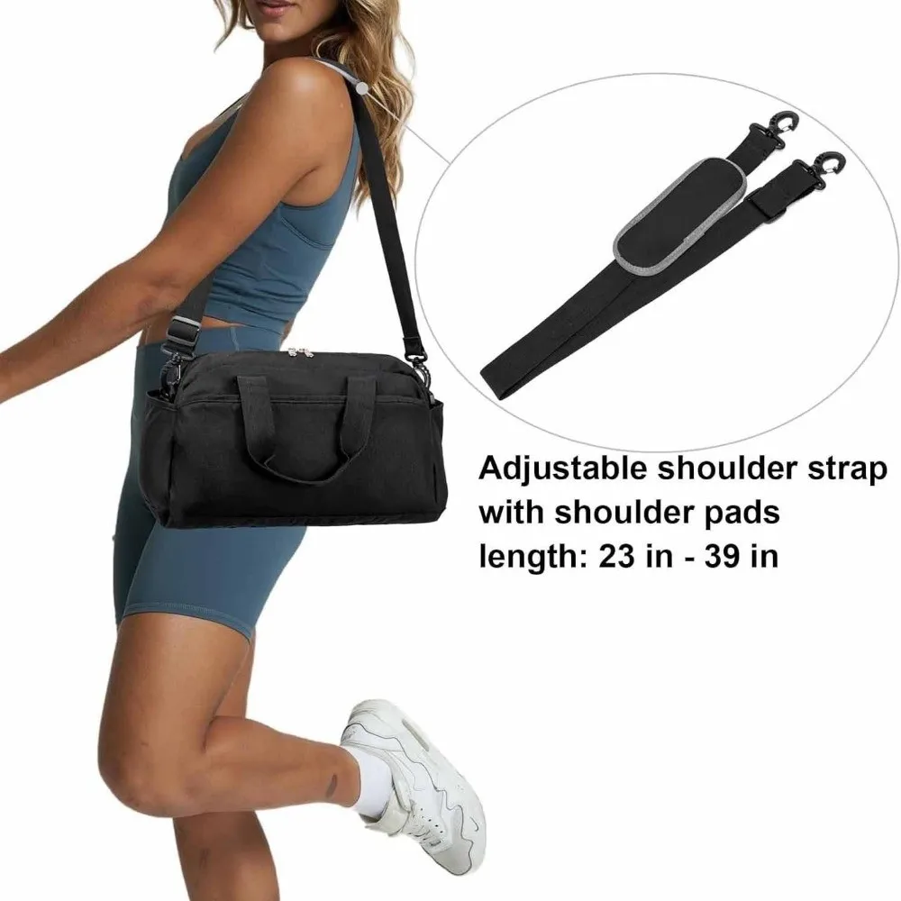 Multi Pockets Sports Gym Bag Adjustable Shoulder Strap Large Capacity Fitness Tote Carry On Lightweight Travel Duffel Bag