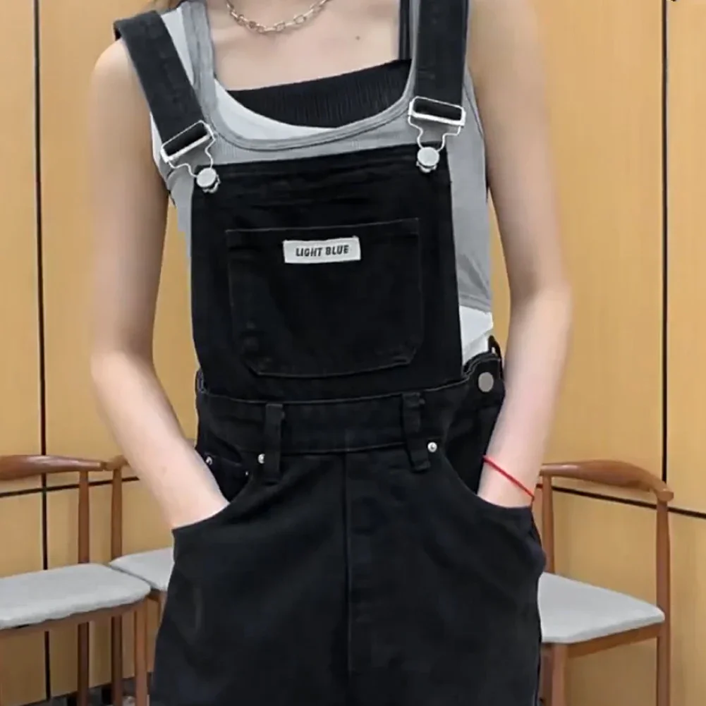 Denim Jumpsuits Dames Preppy Stijl Lente Riem Ulzzang Hoge Streetwear Losse Retro Overalls Chic-Meisjes Populaire Harajuku