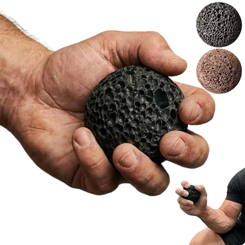 5CM Natürlicher Vulkanstein-Griffball zur Polierung von Handhaut und Muskelkrafttraining, Massageball