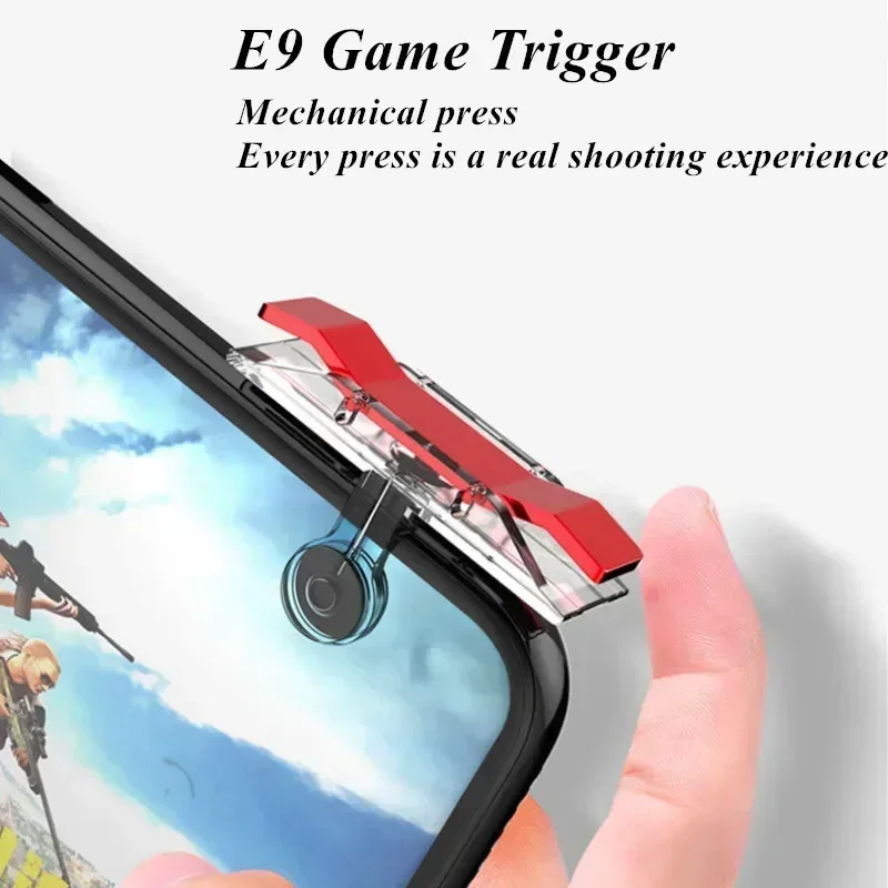 携帯電話ゲームアクセサリー、e9、pubg用のゲームパッドジョイスティックコントローラー、無料の火、l1r1、プラスチック製キーボタン、ゲームトリガー