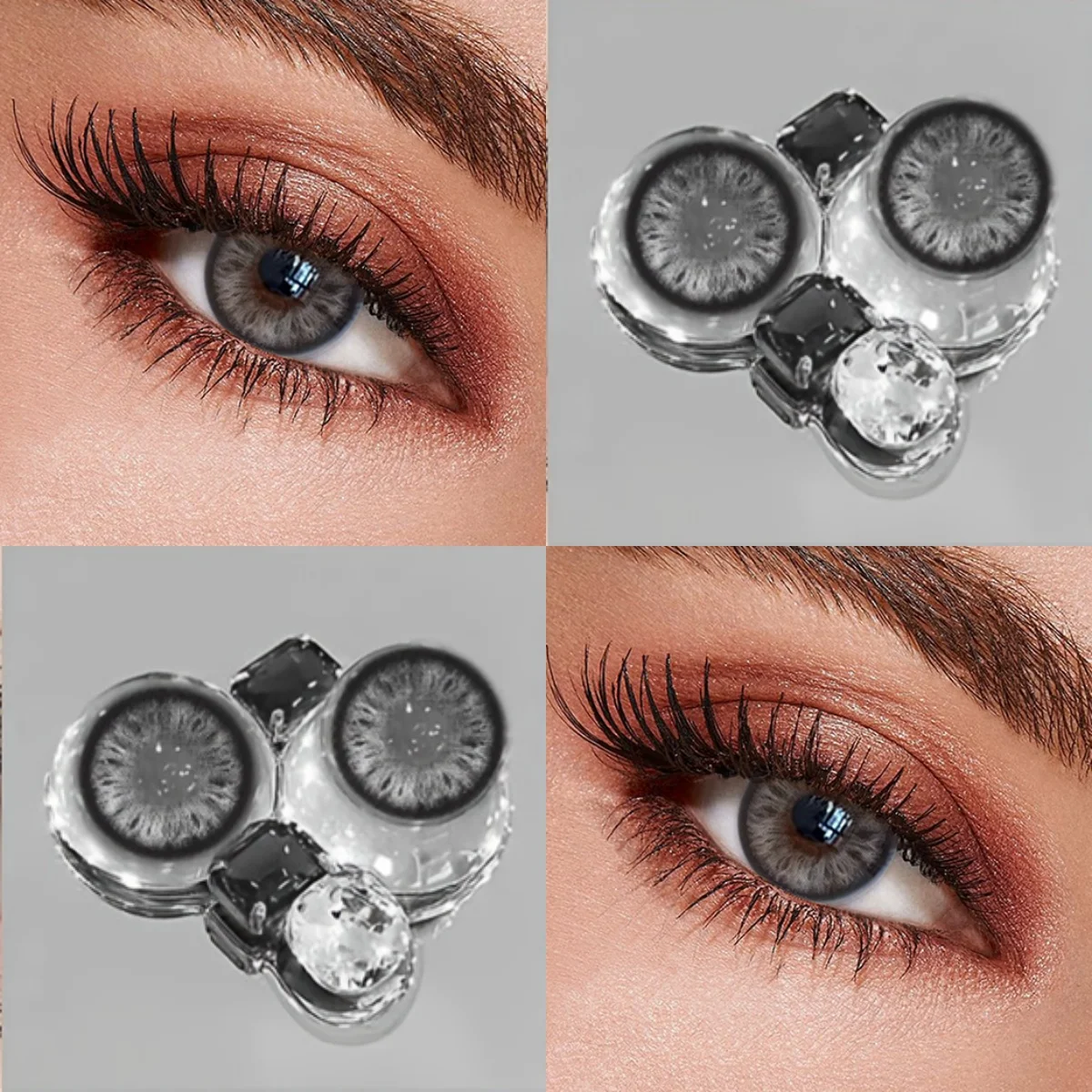 VISUASHOW 1 Paar Natürliche Braun/Blau/Grüne Farbige Kontaktlinsen, 6-monatige Wegwerfbare Weiche Linse, für Tägliche Schönheit, Büro, Pendeln und Dating Make-up