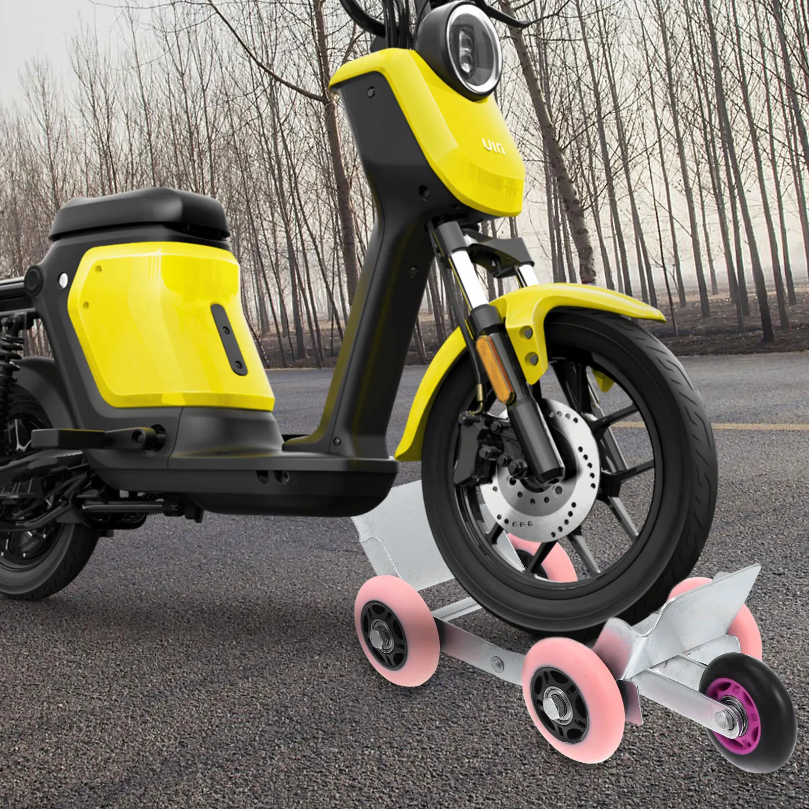 

Electric Vehicle Trailer Tire Wheel Dolly Car Mover Steel Tool Compact Portable Practical Functions Rotate Vehicles