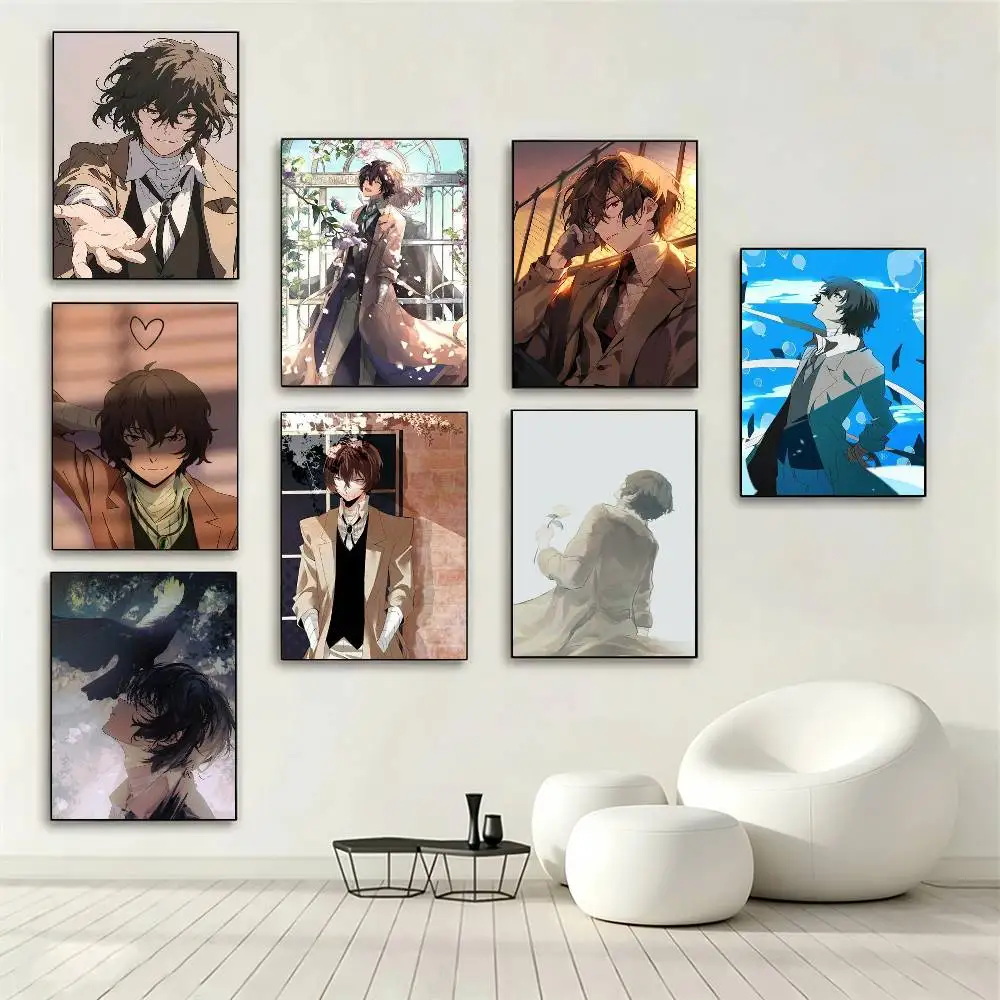 Anime B-Bungo Stray Dogs Dazai Osamu  Poster Waterproof Wall Art Sticker For Bar Living Room Vintage Decor High Quality Print