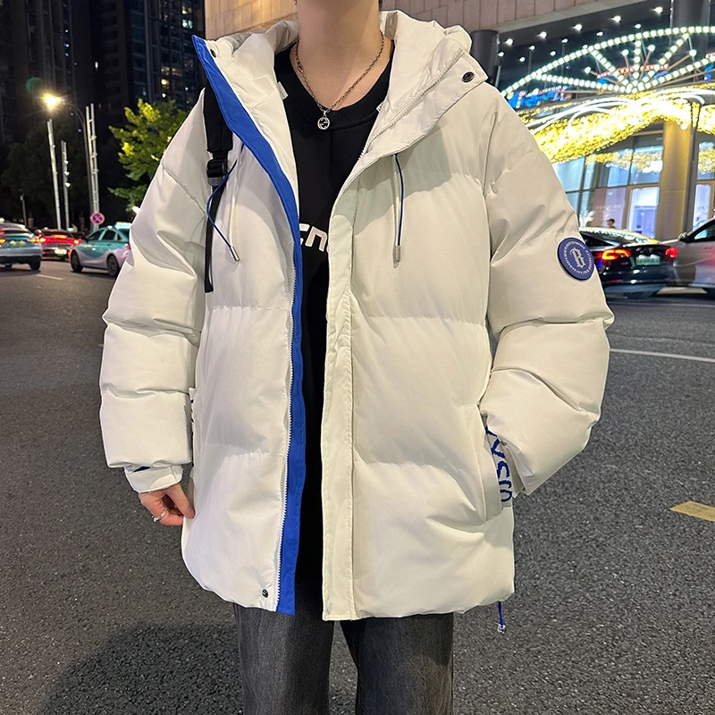 Waterproof Windbreaker Thick Outdoor Fashion Cardigan Autumn Winter Men Lightweight Coat Outwear Stand Collar Jacket Long Sleeve