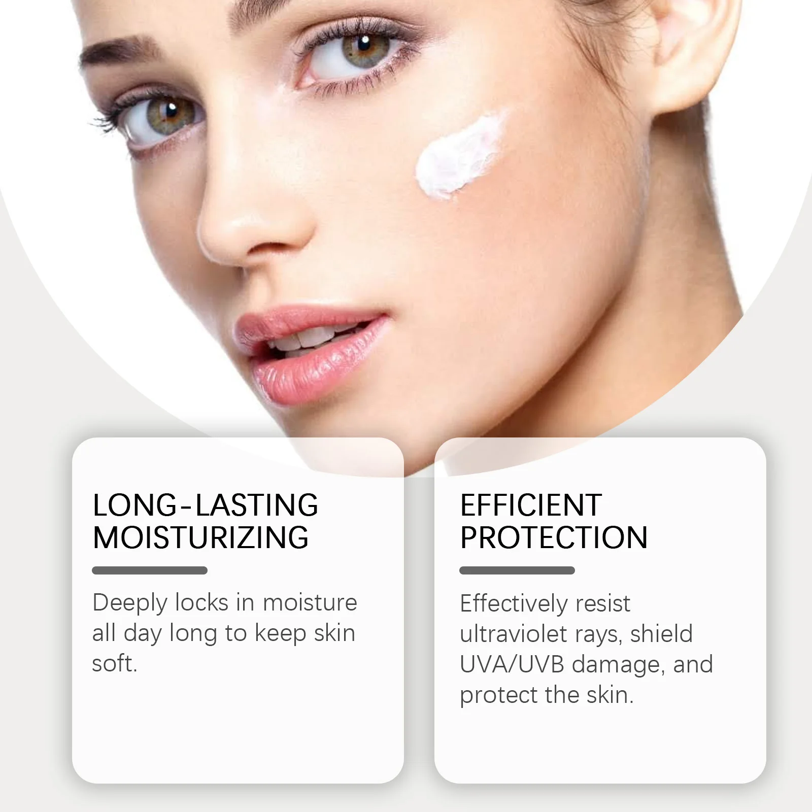 كريم وقاية من الشمس مرطب بعامل حماية من الشمس بعامل حماية من الشمس 50+ غير دهني يمنع الأشعة فوق البنفسجية ومرطب يدوم طويلاً ومهدئ كريم وقاية من الشمس للوجه للصيف #2