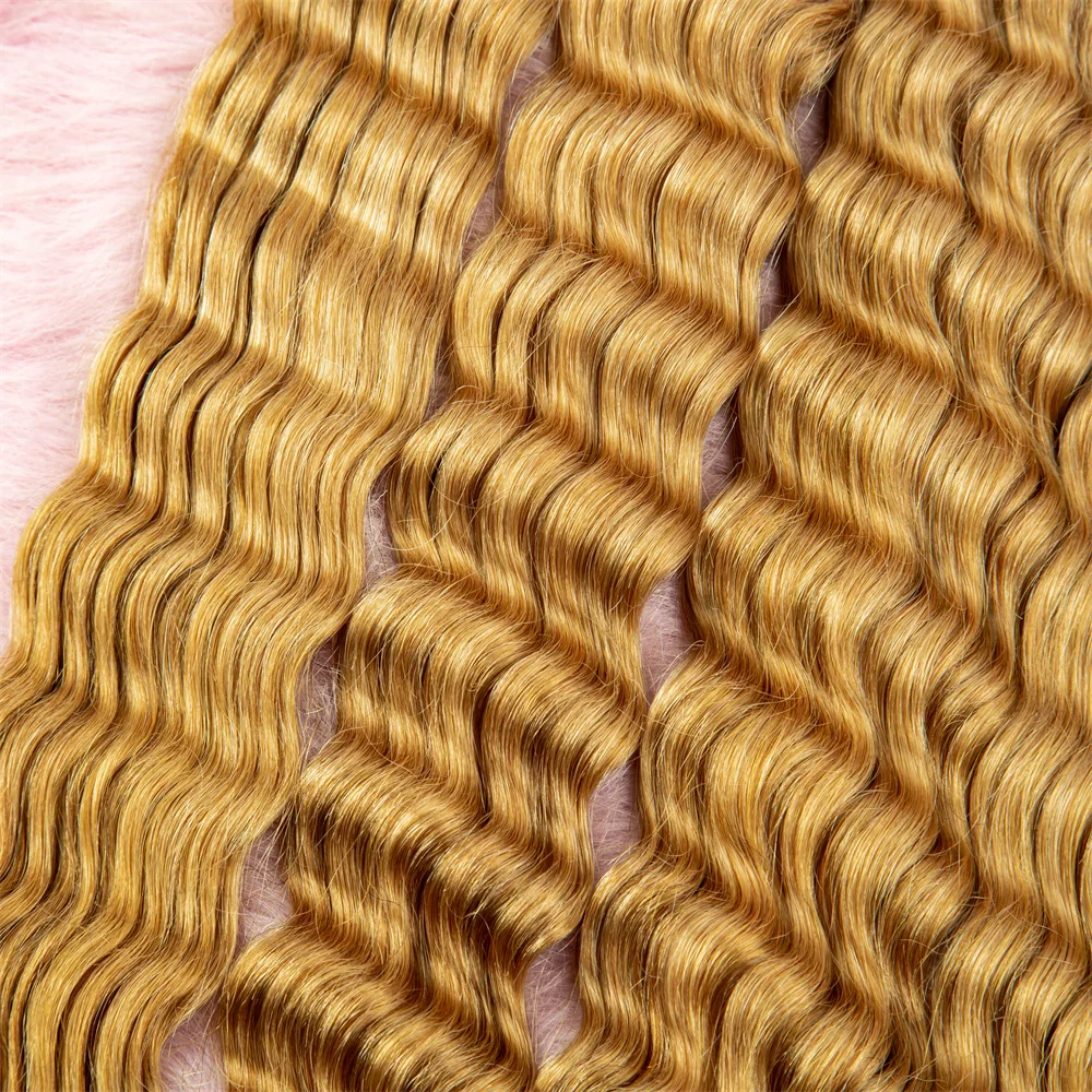 16 Inch Deep Wave Bulk Human Hair for Braiding Curly Human Braiding Hair Extensions for Boho Braids 27Color No Weft Virgin Hair