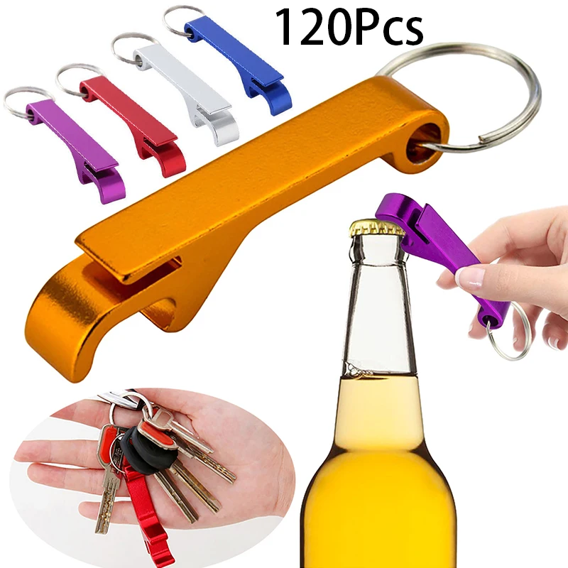 120Pcs Aluminum Bottle Opener Keychain