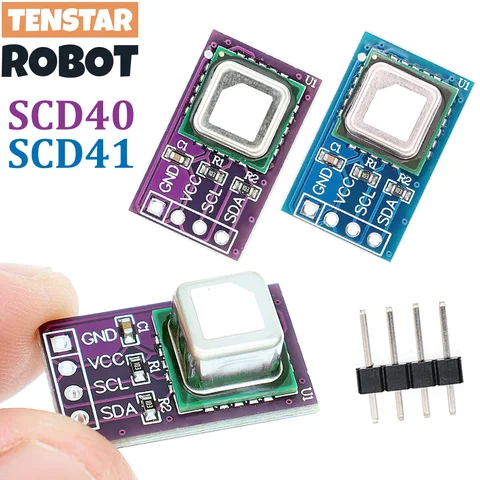 TENSTAR SCD40 SCD41 가스 센서 모듈 2.4-5.5V는 CO2 이산화탄소 온도 및 습도 센서 I2C 통신을 감지합니다.