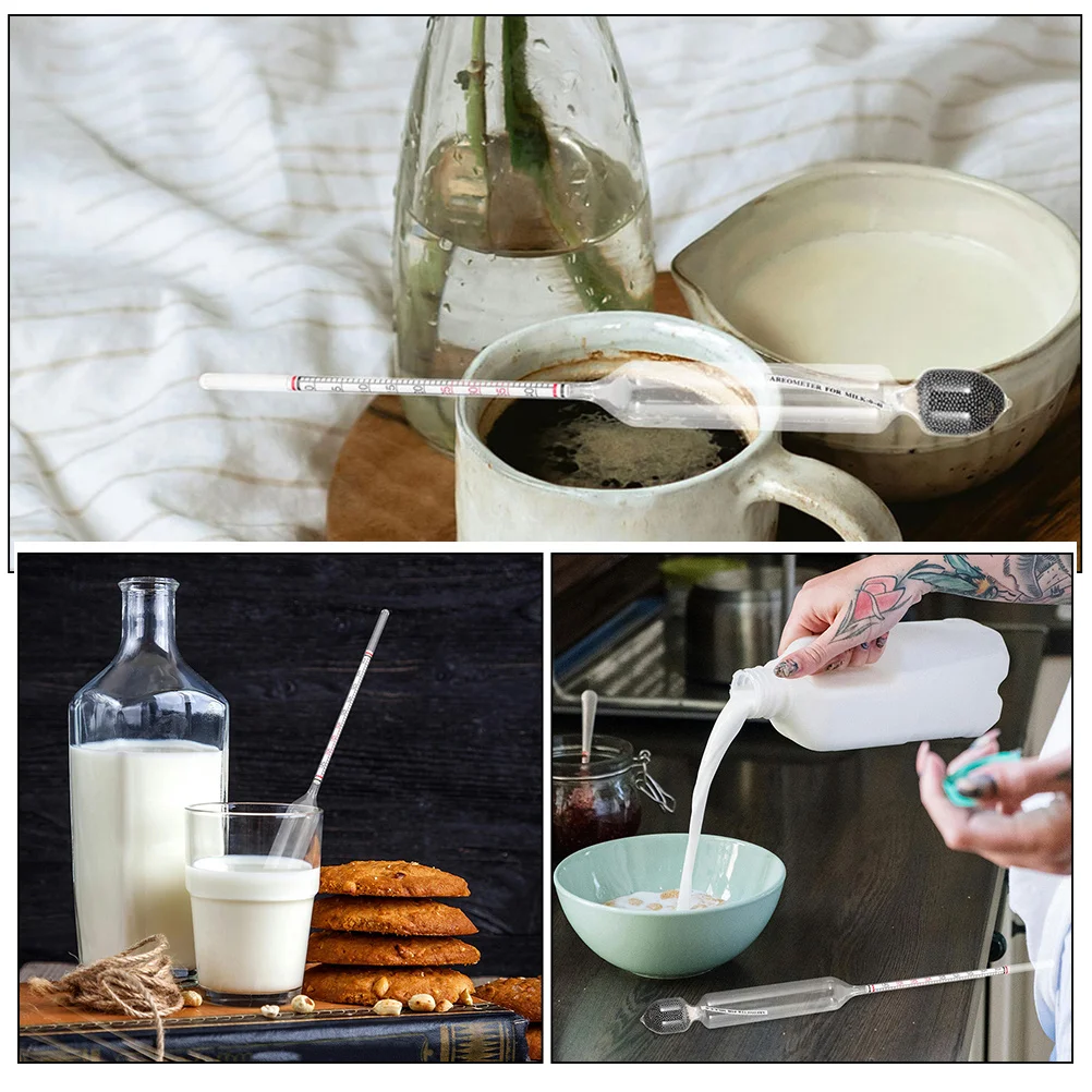 

2pcs Milk Hydrometer Lactometer For Home Use Sturdy Reusable Liquid Measuring Tool Kitchen Scale For Lactate