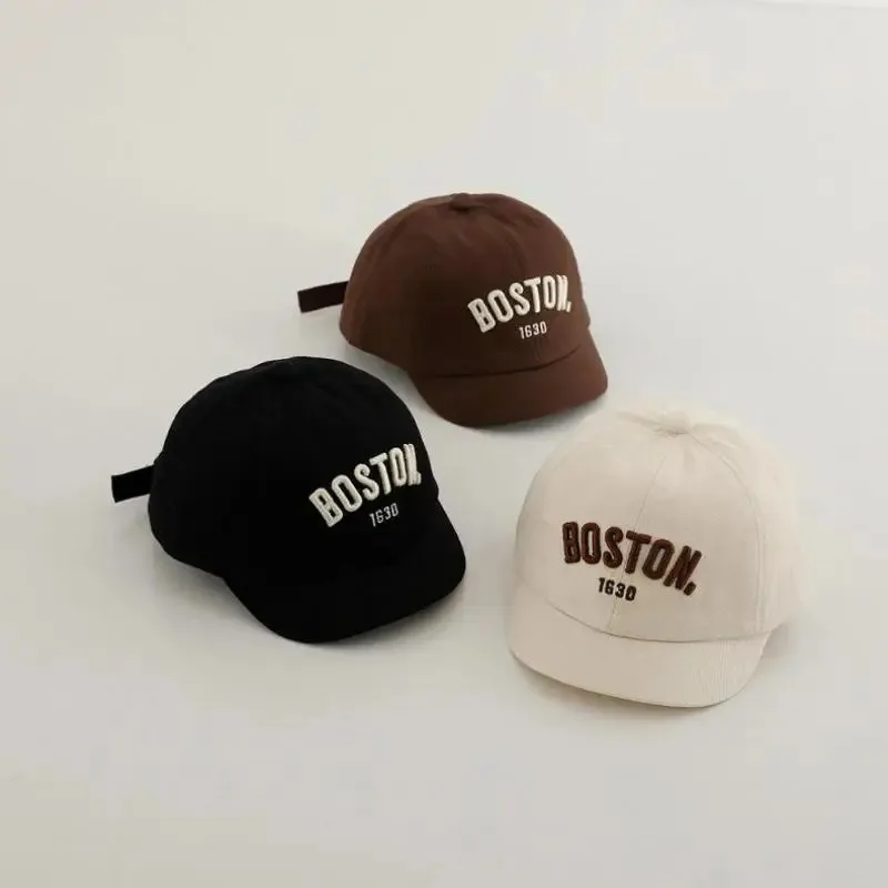 Children Caps 44-50cm 6 Months-3 Years Spring Summer NewLetter Soft Visor Baby Daddys Hat Boys Baseball Cap Girls Sun Hat image 4