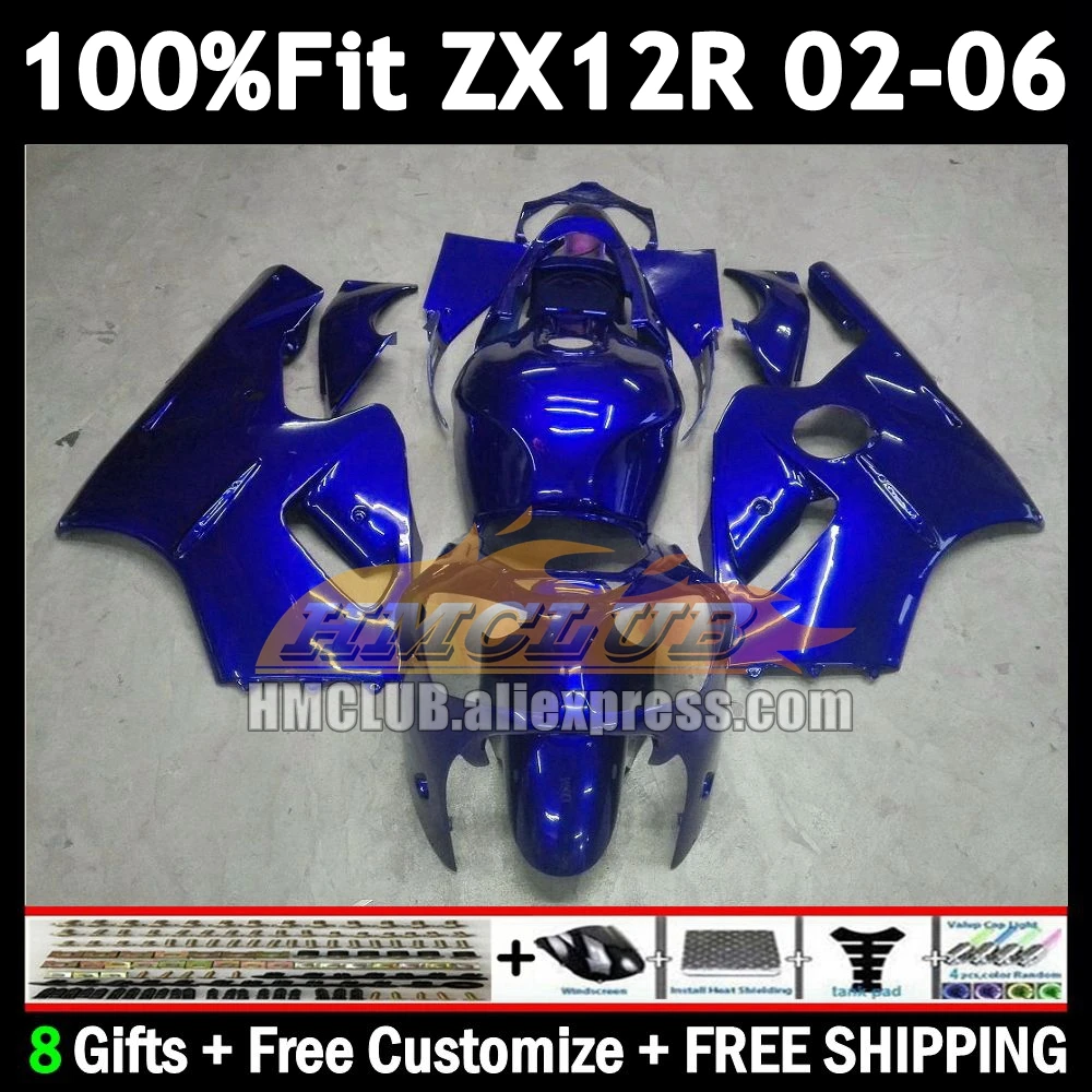 Metall Blue Injection For KAWASAKI NINJA ZX 12R 12 ZX-12R 2002 2003 2004 2005 2006 177No.56 1200CC ZX12R 02 03 04 05 06 Fairing