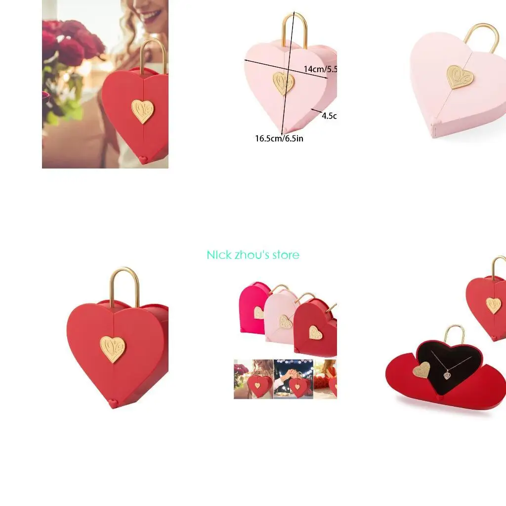 

E15E футляр для хранения ювелирных изделий в форме сердца, компактная дорожная коробка для нескольких аксессуаров, футляр с для