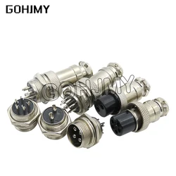 1Set GX16 2/3/4/5/6/7/8/9 Pin Male & Female 16mm ibuw Metal Circular Aviation Connector Socket Plug 2PIN 3PIN 4PIN 5PIN 6PIN