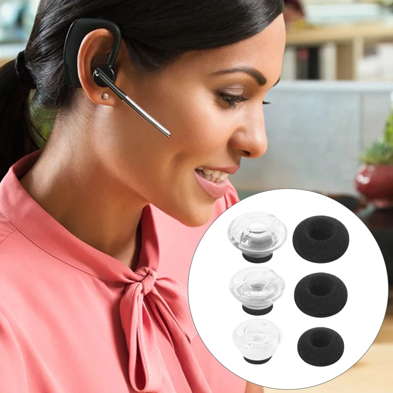 3-Piece Large, Medium And Small Replacement Earplug Gels For Plantronics Voyager Legend Eartip Kit-AT35