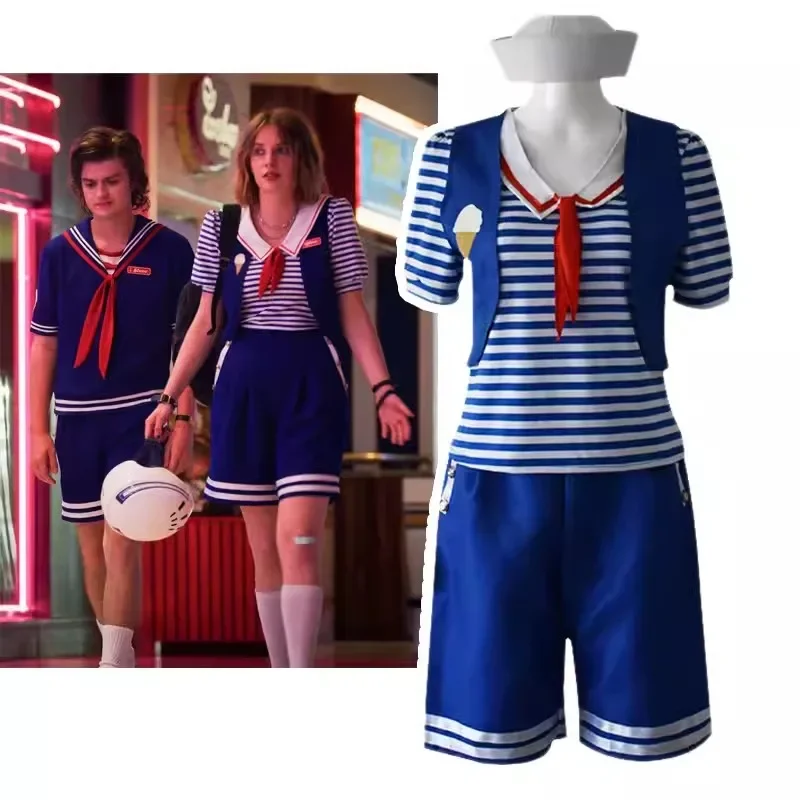 Anime Robin Steve Harrington Cosplay Kostüm Erwachsene Hemd Hose Hut Weste Anzüge Karneval Party Cosplay Kostüm