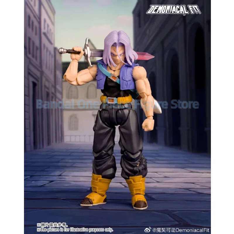 ในสต็อก Demoniac Fit Dragon Ball Z SHF Super Saiyan Trunks The Coming One Top Gun อะนิเมะ Action Figure ของเล่น