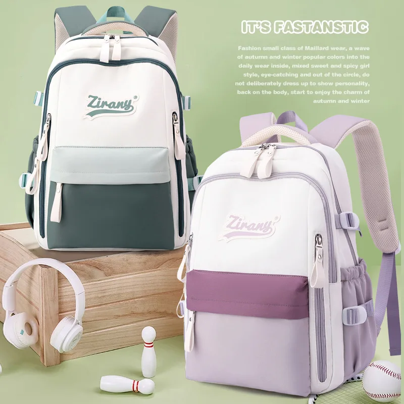 Student Japanese large-capacity backpack Girl simple and versatile schoolbags backpack Unisex polyester material school bags