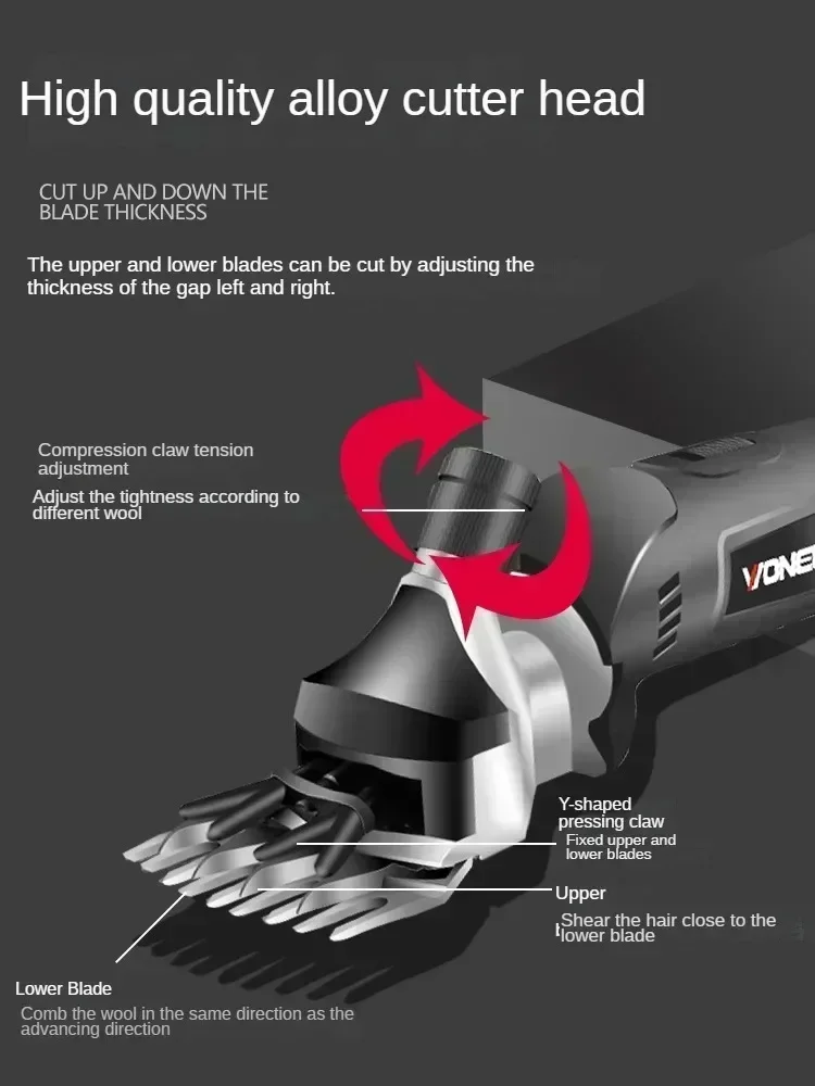 110 V/220 V kabellose elektrische Schafschere, Lithium-Batterie-Haarschneidemaschine mit Ladegerät zum Scheren von Schafen, Ziegen und anderen Nutztieren C