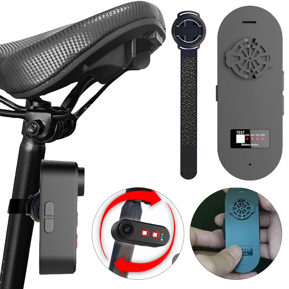 

Bike Camera with Tail Light W/ 150 Wide Angle Camera Cycling Tail Light Bicycle Intelligent Tail Light for Road Urban Cyclists