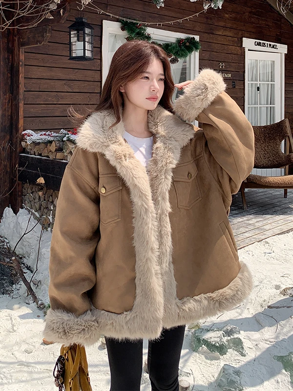 ラムファージャケット女性用オートスティーンドウォームインナーフェイスレザーとファー一体型秋冬新作小さいサイズ