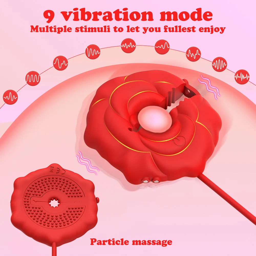 Rose Breast Clip Adult Toys Girl Nipples Tease Sex Products Breast Breast Clip Vibrator view 3