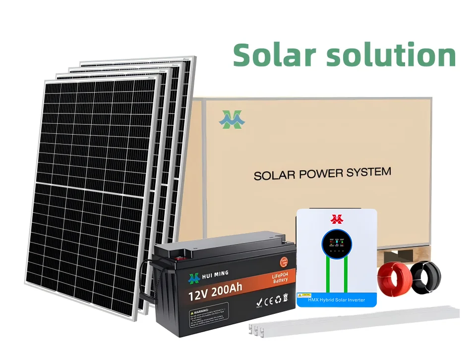 HMX Complete Hybrid Solar Energy Storage System 5KW 10KW 20KW 30KW Hybrid Off Grid Solar Power System Full Set Home Power