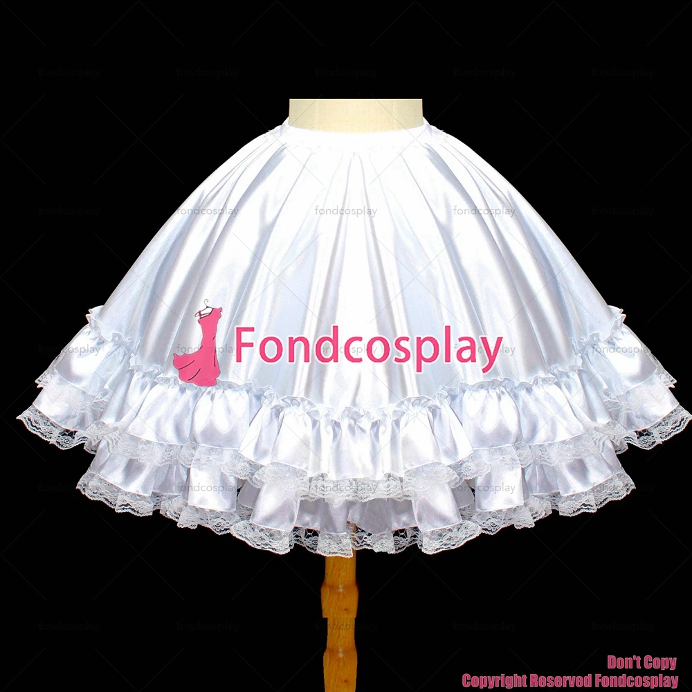 fondcosplay cross dressing sissy maid satin A Line 1 Hoop 2 Layer Wedding Bridal Petticoat Underskirt For Dress Custom-made[T5]