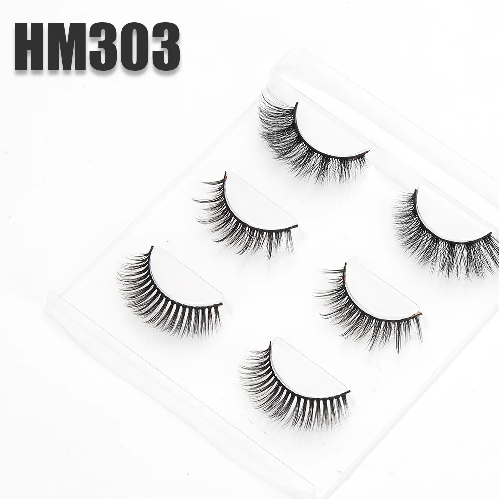 Lashine Russische Strip Wimpers 3-pairs Pluizige Nertsen Wimpers 3D Valse Wimpers Russische Volume Wimpers Nep Wimpers