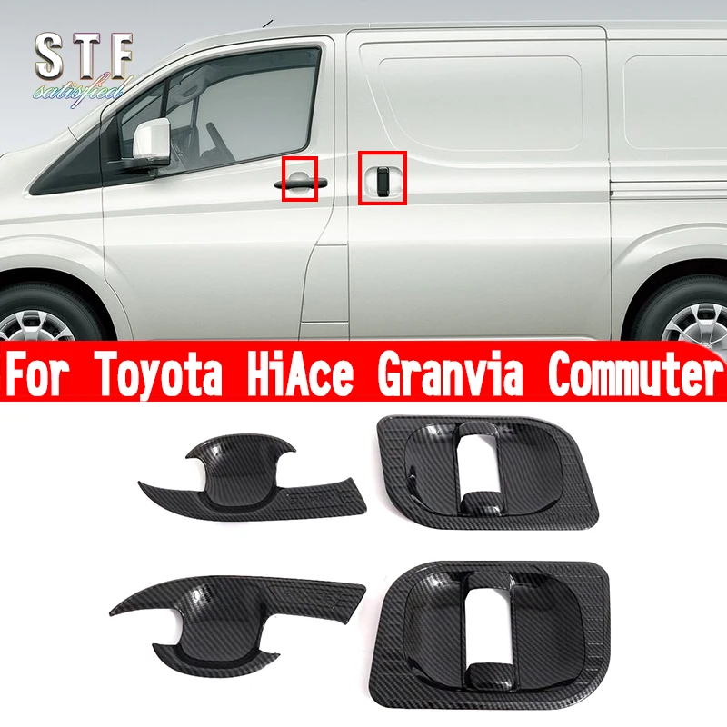 For Toyota HiAce Granvia Commuter 2019 2020 2021 2022 2023 Car Accessories ABS Door Bowl Trim Molding Decoration Stickers