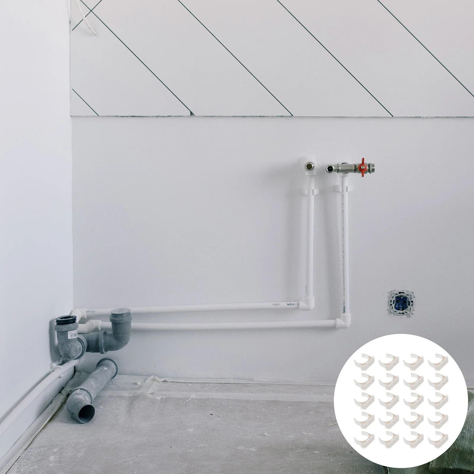 

100 шт U-образные зажимы из ПВХ, зажимы для держателя водопроводных труб, прочная вешалка для крепления труб, монтажный крючок для трубки электрика