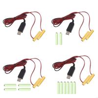 652F USB to 1.5V 3V 4.5V 6V LR03 AAA Battery Power Supply Cable Battery Saving for Radios Clocks LED Light Toy Remotes