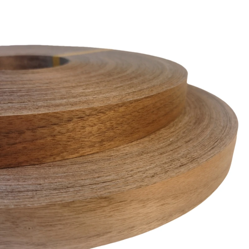 25M/Roll of Walnut Edge Banding, Real Wood Flexible Veneer Edging Tape, Natural Walnut Wood Veneer Strips for Plywood, Furniture