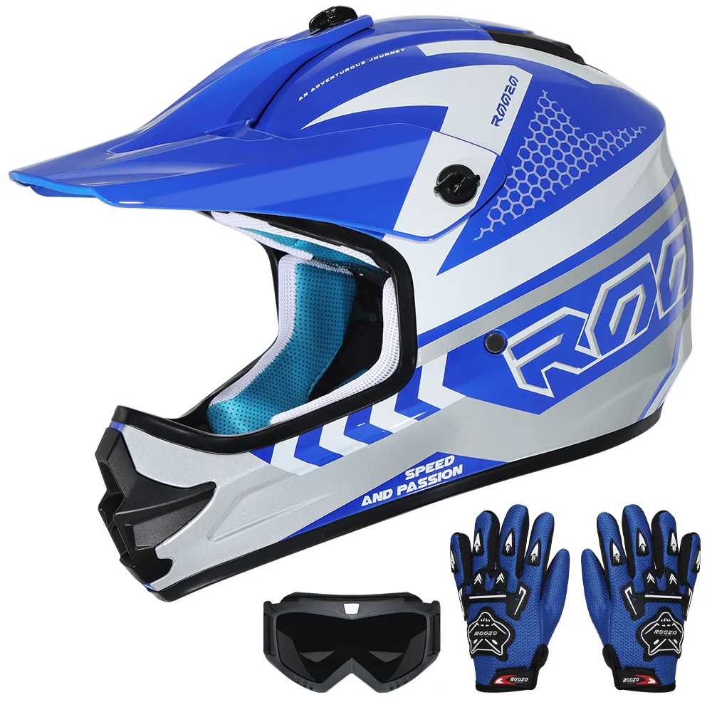 Jeugd Kinderen Motocross Helm voor Quad ATV UTV Dirt Bike Scooter Voldoet aan DOT-normen Motorhelm voor kinderen van 3-12 jaar
