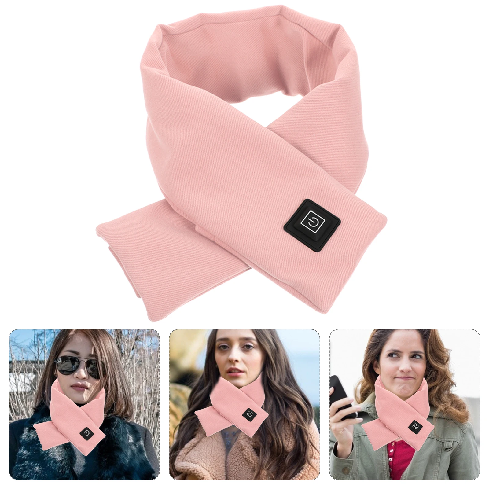 

1pc Smart Heating Winter Neckerchief Premium Foldable Warm Winter Neckerchief Adjustable Temperature Portable Gift For Travel
