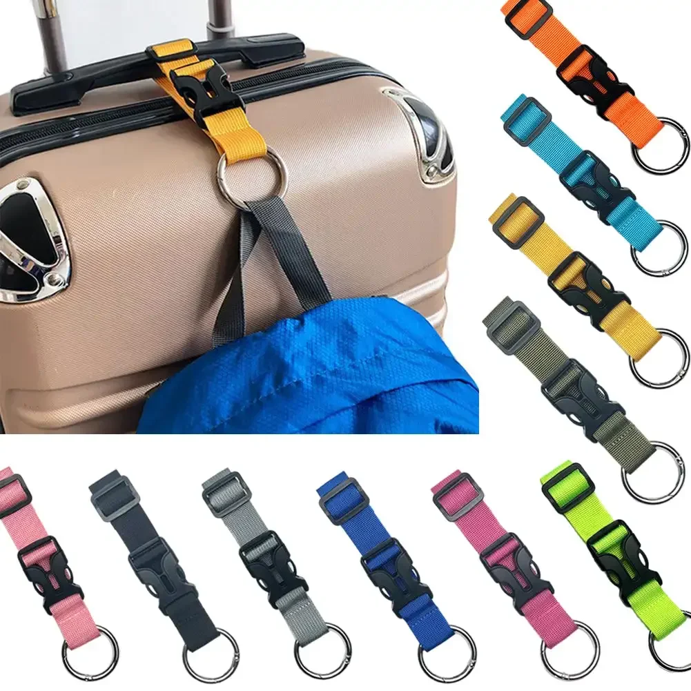 Luggage Straps For Suitcases Metal Spring Clip Nylon Adjustable Suitcases Belts Luggage Belt For Carry On Bags Wheelbarrow Wear