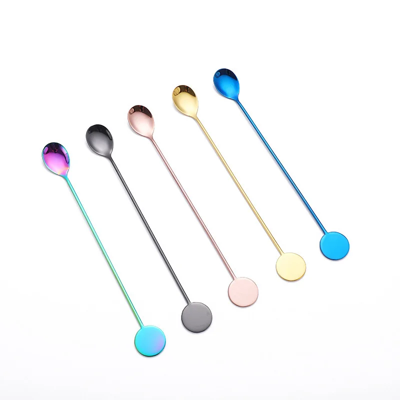 

50pcs Stainless Steel Tableware Spoon, Coffee Stirring Spoon, Long Handle Bar Ice Spoon, Mug Spoon, and Hand Gift