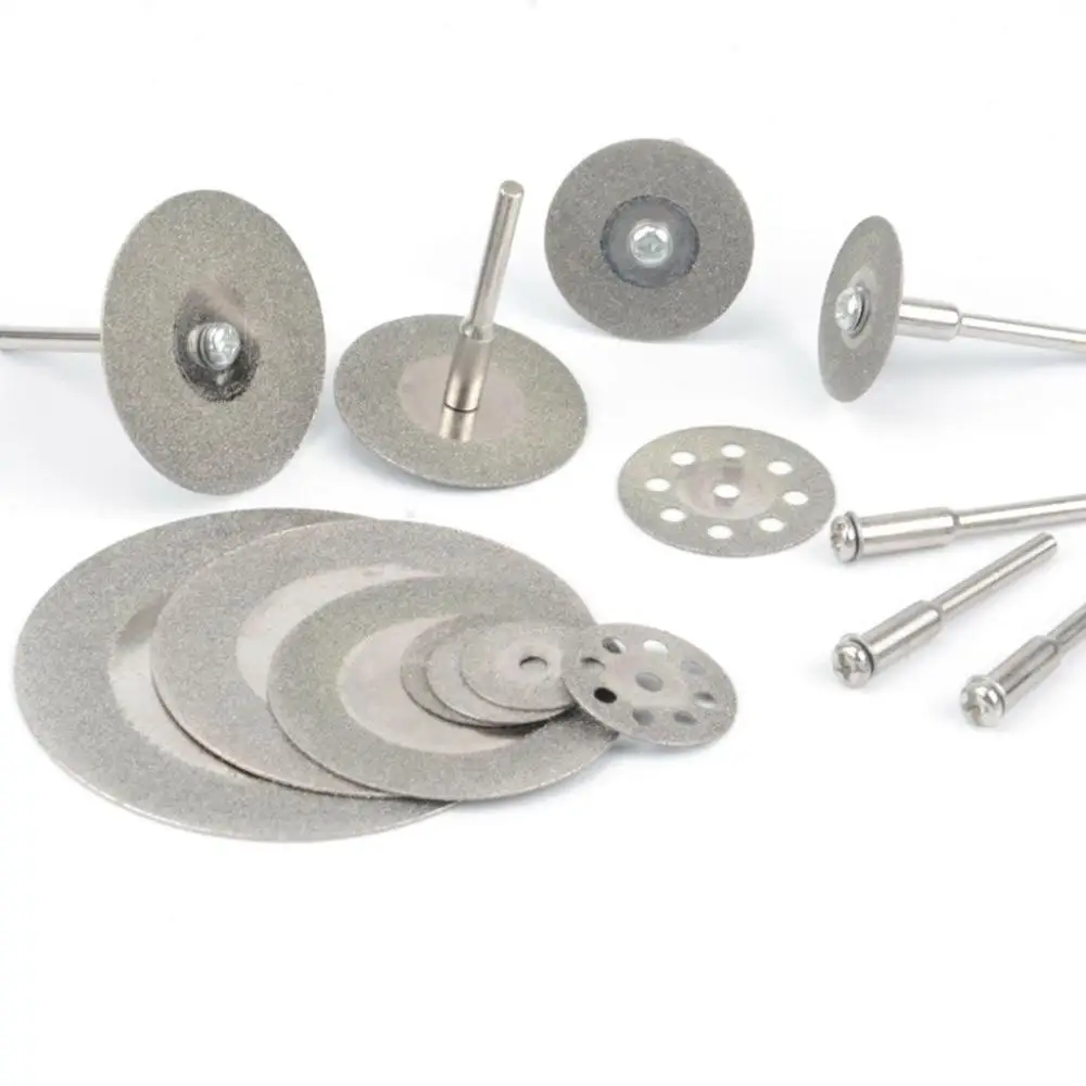 10pcs/set Abrasive Grinding Wheel Mini Diamond Saw Rotary Tool Cutting Disc Kit Diamond Cutting Disc