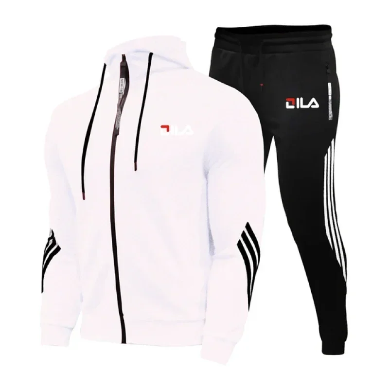 Primavera y otoño nueva ropa deportiva para hombres conjunto de 2 piezas chaqueta con cremallera pantalones deportivos casuales ropa de marca hombres jogging conjunto de ropa deportiva